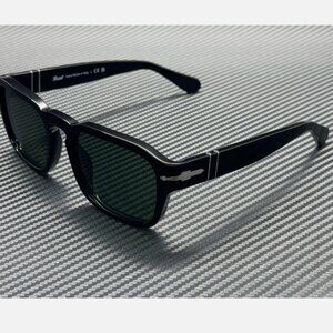 PERSOL 56mm Black Green Men's Sunglasses
